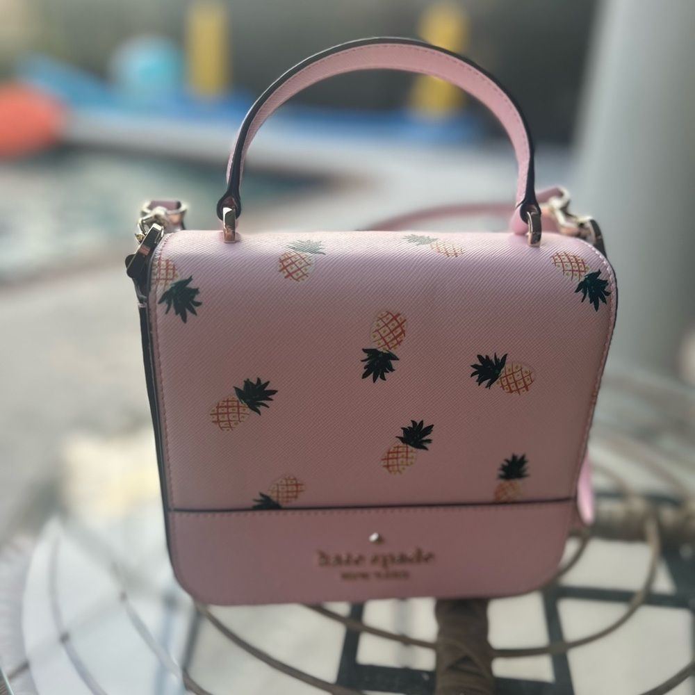 💗🍍Kate Spade Pink Picnic Pineapple Handbag & Cardholder Set – NEW WITHOUT TAGS🍍💗